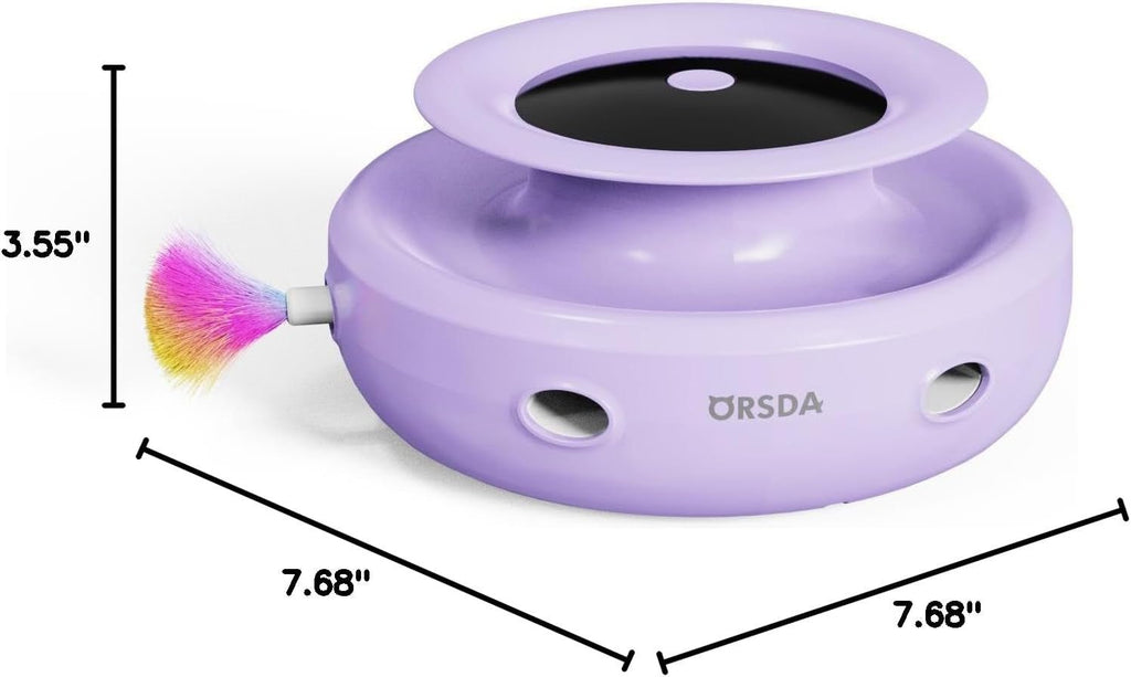 Cat Toys, 2 - In - 1 Interactive Cat Toys for Indoor Cats, Automatic Cat Toy Balls, Mice Toys Ambush Feather Kitten Toys with 7Pcs Attachments, Dual Power Supplies, Adjustable Speed, Auto On/Off - ThrivingPets