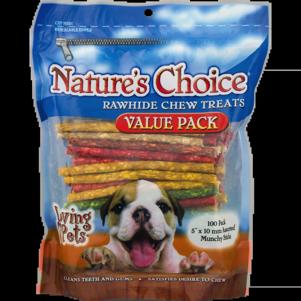 Loving Pets Rawhide Chew Treats for Dogs - Bulk 100 Pack for Endless Chewing Fun!