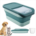 13-15Lb Collapsible Dog Food Container with Sliding Lid, Measuring Cup,Plastic Dog Food Bin