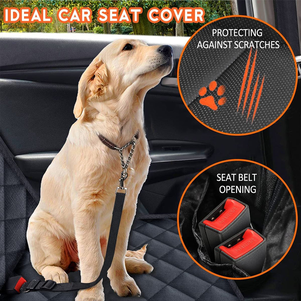 Dog Car Seat Cover, Back Seat Cover for Dogs Pet Car Seat Protector Waterproof Bench Car Seat Cover, Non - Slip Reat Seat Cover Fits Middle Armrest for Most Cars Trucks Suvs - Black - ThrivingPets