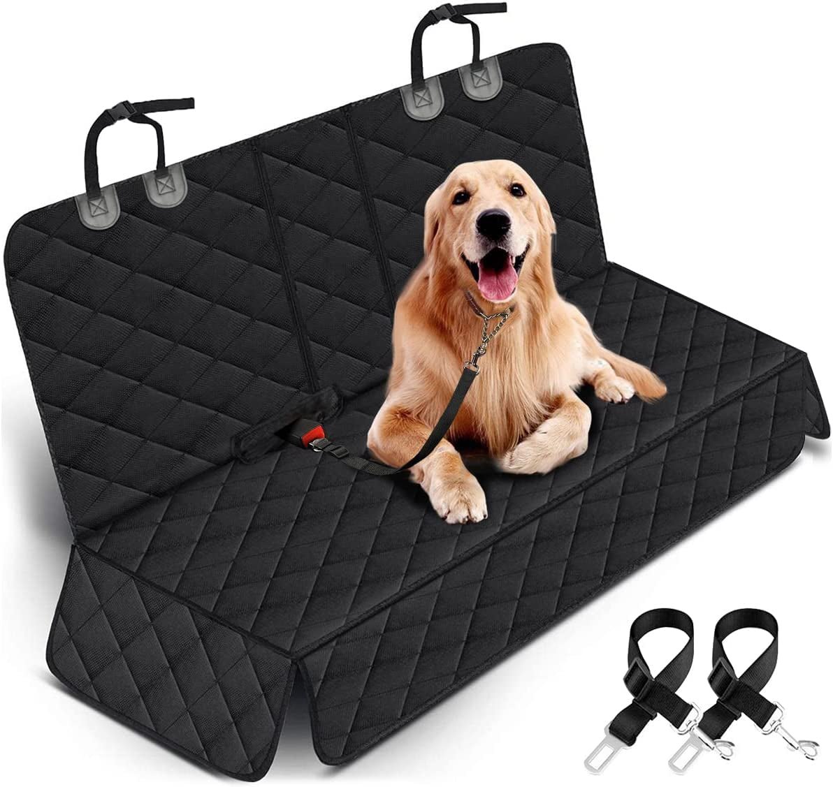 Dog Car Seat Cover, Back Seat Cover for Dogs Pet Car Seat Protector Waterproof Bench Car Seat Cover, Non - Slip Reat Seat Cover Fits Middle Armrest for Most Cars Trucks Suvs - Black - ThrivingPets
