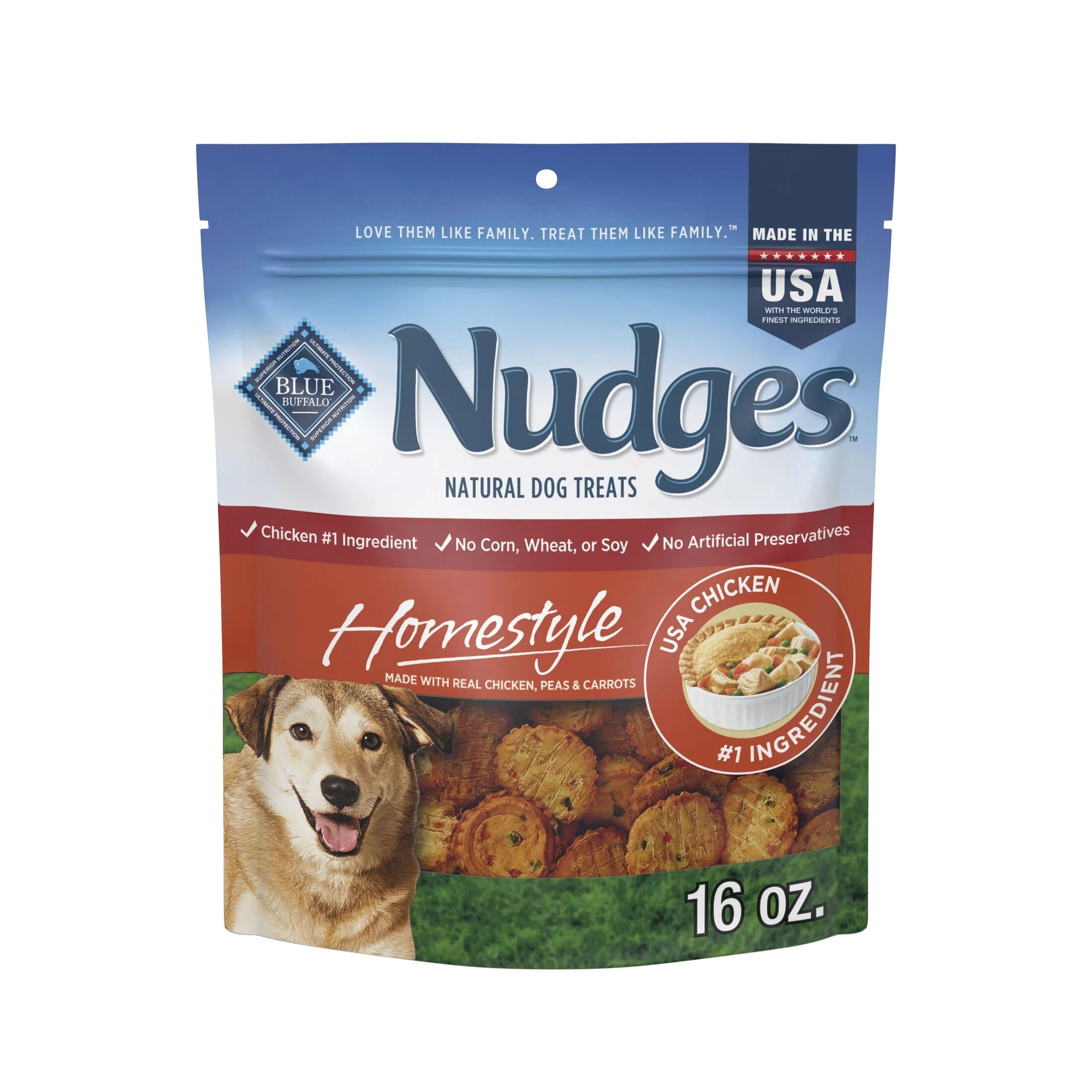 Nudges Homestyle Real Chicken Dog Treats - 16 Oz Bag of Natural Goodness!