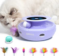 Cat Toys, 2 - In - 1 Interactive Cat Toys for Indoor Cats, Automatic Cat Toy Balls, Mice Toys Ambush Feather Kitten Toys with 7Pcs Attachments, Dual Power Supplies, Adjustable Speed, Auto On/Off - ThrivingPets